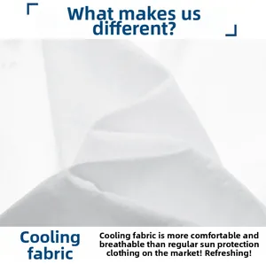Close-up of white breathable ice silk cooling fabric with fine mesh texture for summer