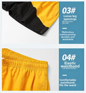 Detail view of elastic drawstring waistband and loose hem on quick-dry beach shorts