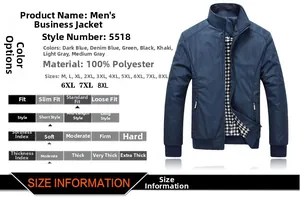 Men's casual business jacket with stand collar and classic black and white checkered lining