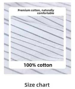 Detailed macro shot of blue and white striped fabric texture made of 100 percent cotton