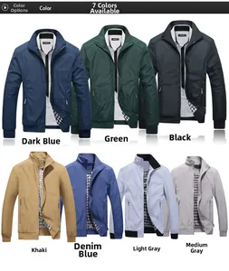 Selection of men's stand collar business casual jackets in seven classic colors