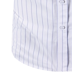 Men's business casual striped long sleeve shirt with classic button-down front