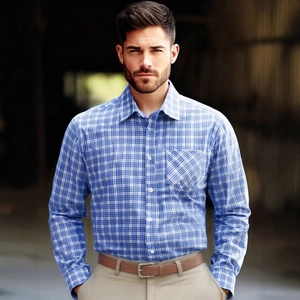 Men Business Casual Plaid Shirt US Size Lapel Button Down Dress Shirt With Chest Pocket Plaid Top For Work Office Daily Wear