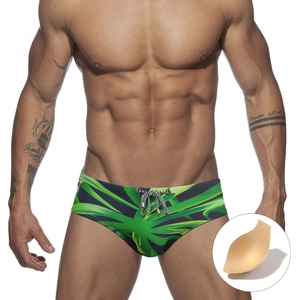 Slip da Bagno da Uomo Sexy Con Stampa a Foglie di Palma Tropicale Pantaloncini da Spiaggia ad Asciugatura Rapida Bademode