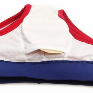 Detail of breathable mesh lining and removable padding inserts in men's swim briefs