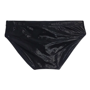 Détail du maillot de bain noir scintillant à paillettes avec tissu métallique brillant