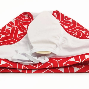 Detail of men's swim briefs showing white mesh lining, drawstring, and removable cup pad