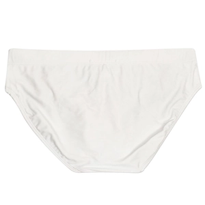 Détail du maillot de bain blanc pour hommes avec zips latéraux et poche pour coque