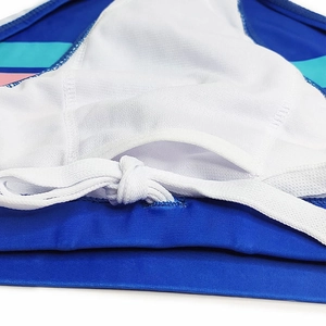 Detail of men's swimming briefs showing breathable mesh lining and drawstring waist