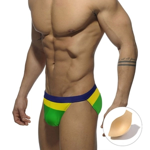 Sexy Herren-Schwimmbriefs im Color-Block-Design mit herausnehmbarem Push-up-Einsatz