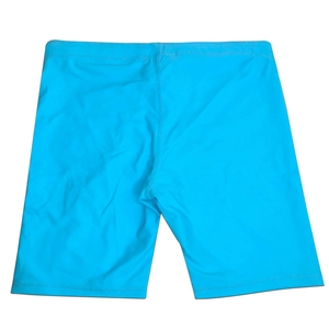 Detailed close-up of quick-dry swimming trunks with elastic waistband and fine stitching