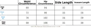 Detailed size chart for men cotton home shorts showing waist, hip, and length measurements