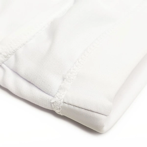 Detail view showing professional stitching and grid texture of quick-dry men's swimwear