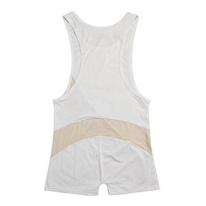 Detailansicht Herren Ringeranzug in Weiß mit elastischen beige-farbenen Kontrasteinsätzen