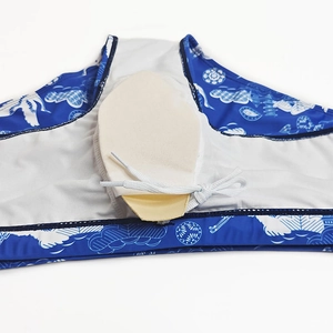 Detailed view of men swim trunks with interior protective padding and adjustable drawstring