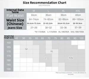 Men's geometric print swim trunks size chart with height and weight measurement guide