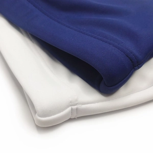 Close-up of durable double-needle stitching on high-elastic quick-dry swim trunks