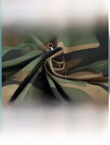 Macro shot of camo mesh fabric detail for men bodysuit, 90% polyester 10% spandex