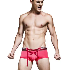 Sexy Baumwollmischung Boxer Briefs Für Herren Schnürung Vorne Atmungsaktive Intime Unterwäsche Mit Elastischem Bund Sportlicher Stil