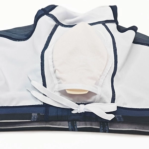 Detail showing the inner U-shaped lining and white adjustable drawstring of men's swim shorts