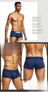 Detailed views of Royal Blue men's boxer briefs showing 360-degree fit and elastic waistband