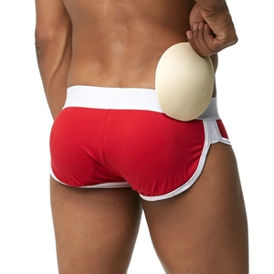 Intimo uomo rosso con bordi bianchi e inserto imbottito per effetto push-up glutei