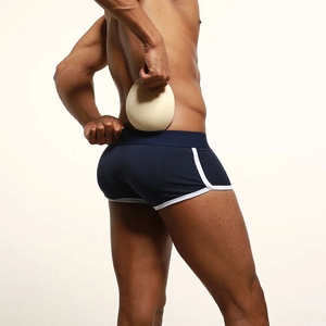 Detail showing the placement of foam butt pads inside cotton men's boxer briefs