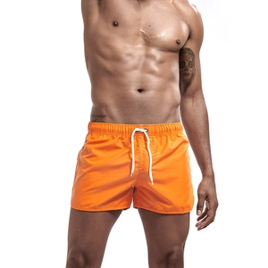 Pantaloncini da spiaggia arancioni uomo ad asciugatura rapida con coulisse bianca