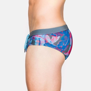 Costume da bagno uomo con stampa tropicale di foglie di palma e vita elasticizzata