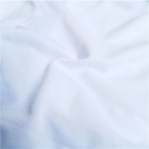 Detail shot of white mesh knit fabric with breathable holes for men's swimming shorts