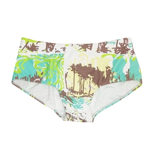 Men's stylish swimming shorts with tropical grey-green palm tree silhouette print