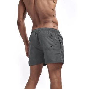 Rear view of men's quick-dry sports shorts with elastic waist and back drainage pocket