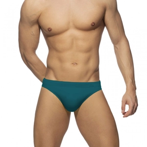 Vue détaillée du slip de bain homme vert sarcelle foncé avec taille élastique
