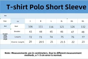 Tableau des tailles détaillé pour polo homme avec mesures de S à 3XL en centimètres