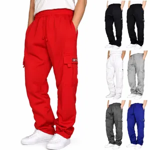 Men's casual cargo sweatpants in six colors with drawstring waist and side pockets