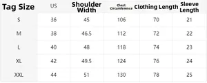 Detailed size guide table for men's cotton linen shirt featuring S to XXL measurements