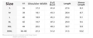 Tableau des tailles détaillé pour t-shirt Henley ajusté hommes avec mesures US