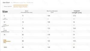 Size guide for men's 3D print beach shorts showing waist and hip measurements