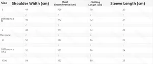 Detailed size chart for men's V-neck short sleeve shirt and beach shorts set from S to 3XL