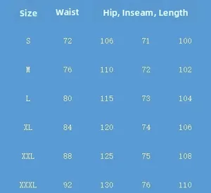 Detailed size chart for men's textured long sleeve polo shirt and pants tracksuit set