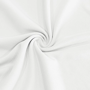 Close-up of white knitted fabric texture with a soft spiral fold and smooth finish