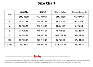 Detailed size chart for men's long sleeve polo shirt including length and bust measurements