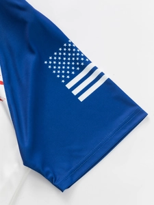 3D printed quick-dry polo shirt sleeve with stars and stripes flag pattern design