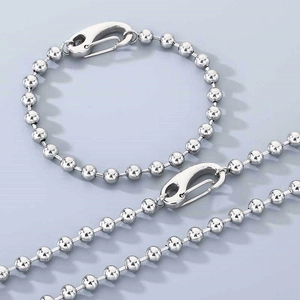 Elegantes 6mm Edelstahl Perlenkette Armband und Halskette Schmuckset in Silberfarbe
