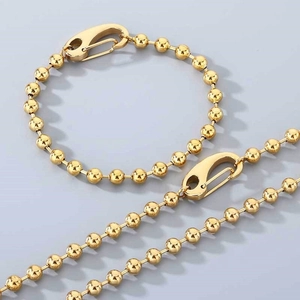 6mm 18K vergoldetes Kugelkette Halskette und Armband Set mit Karabinerverschluss
