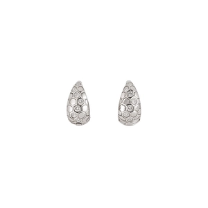Boucles d'oreilles élégantes en goutte d'eau avec motif nid d'abeille et zircons.