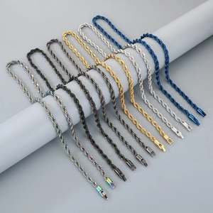 Collares de cadena de cuerda de acero inoxidable duraderos en varios colores con cierres.