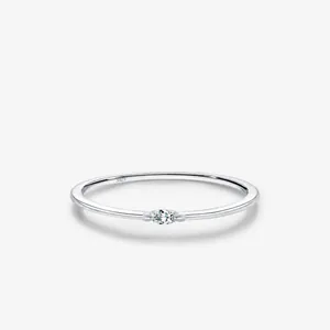 Marquise Cut Moissanite Ring 925 Sterling Silver Minimalist Line Band Stackable Jewelry For Women Anniversary Finger Ring GRA