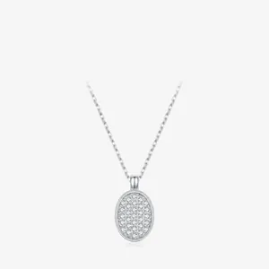 925 Sterling Zilveren Moissaniet Halsketting Voor Dames D Kleur VVS1 Ovale Knoophanger Franse Vintage Chique Stijl Sieraden Met GRA-Certificaat