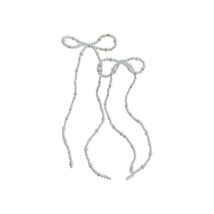 Orecchini a fiocco con nappe di perle stile francese e ago in argento